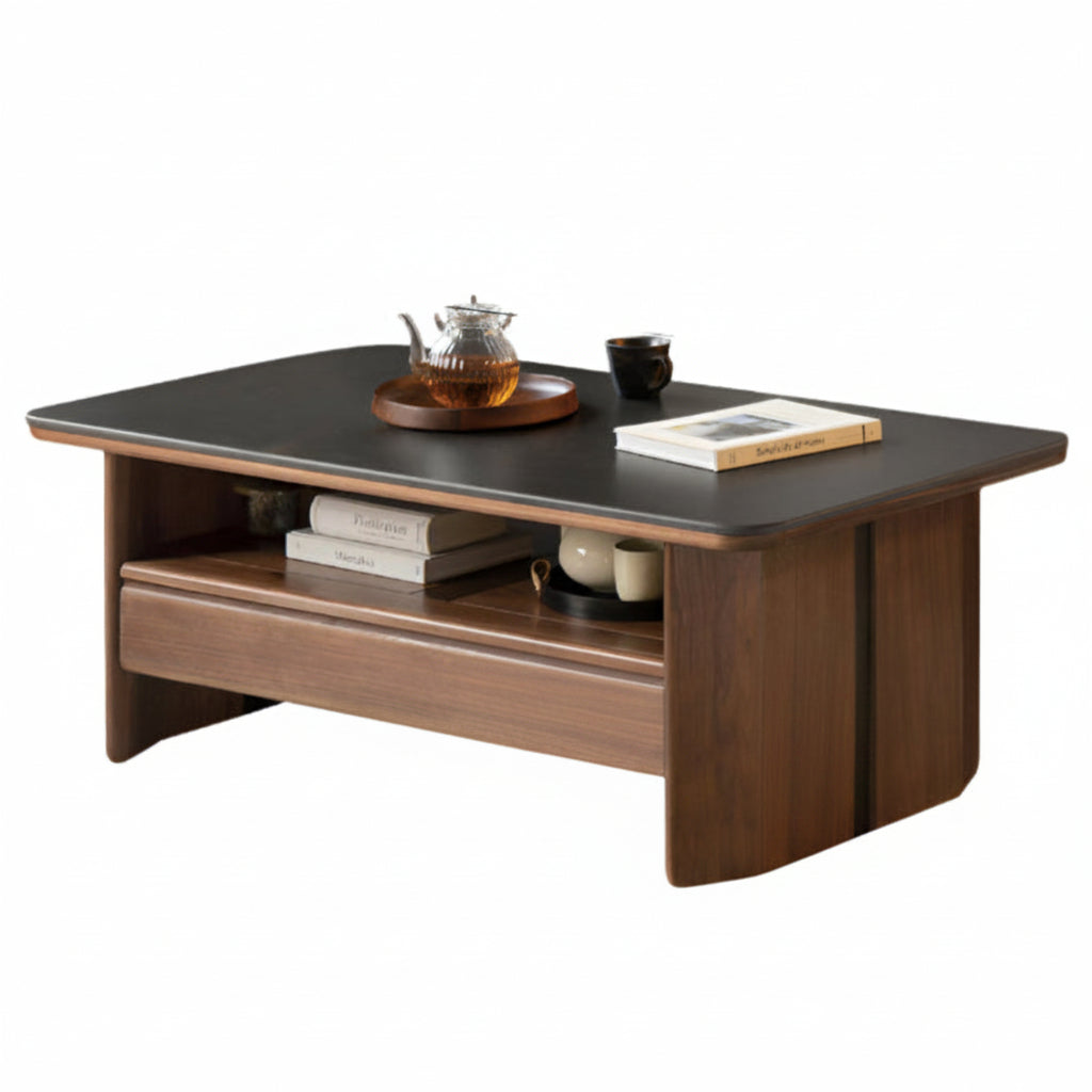 Solid Walnut Coffee Table with Drawer