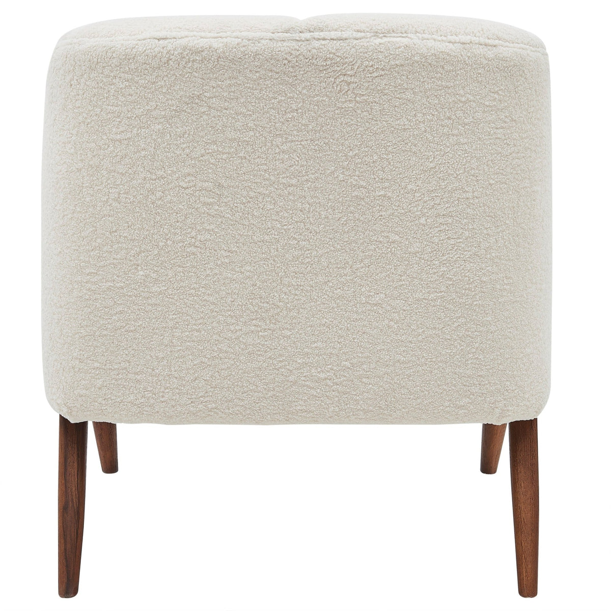 Modern Cream Bouclé Accent Chair with Solid Wood Frame
