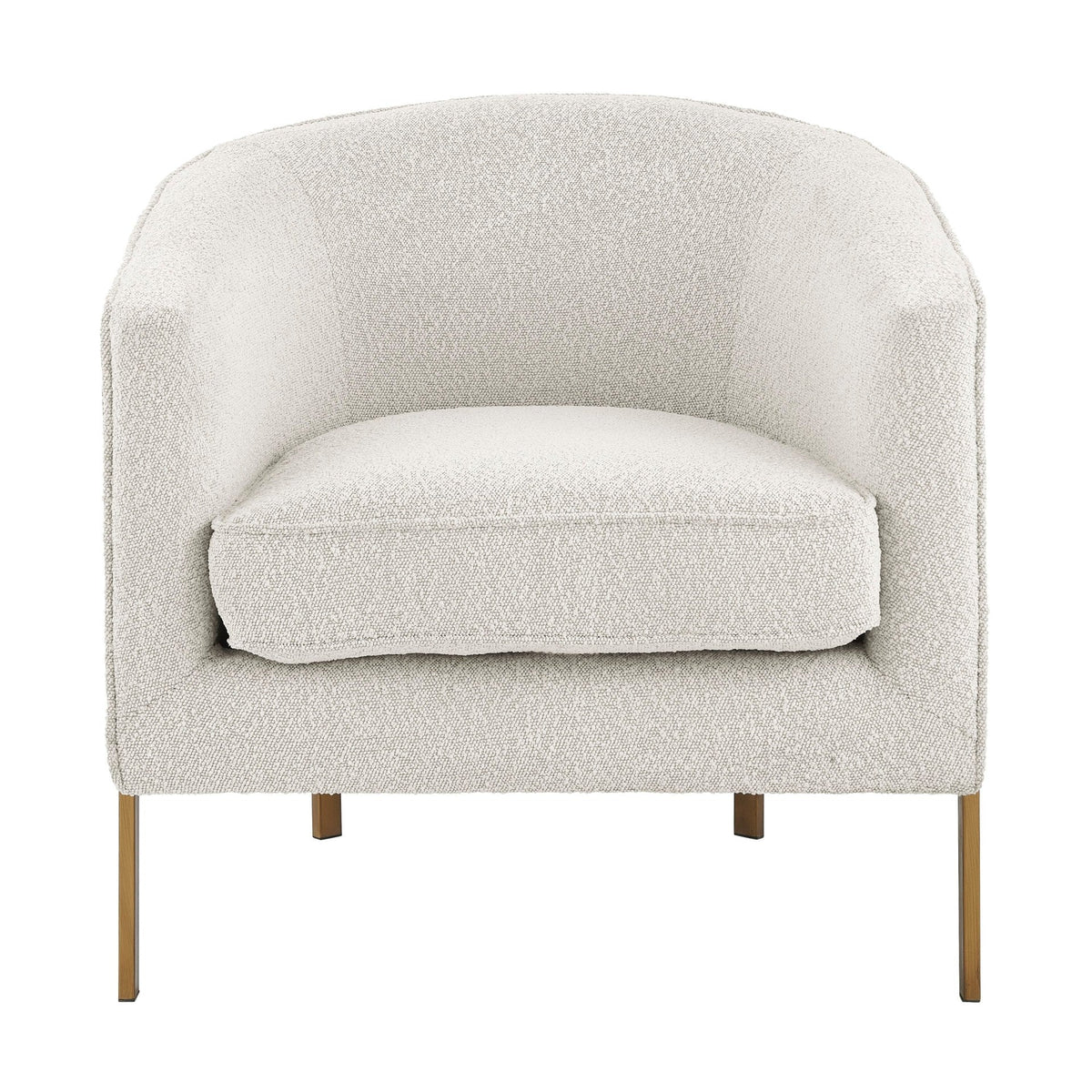 Modern Bouclé Upholstered Accent Chair with Gold Metal Frame