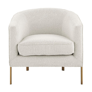 Modern Bouclé Upholstered Accent Chair with Gold Metal Frame