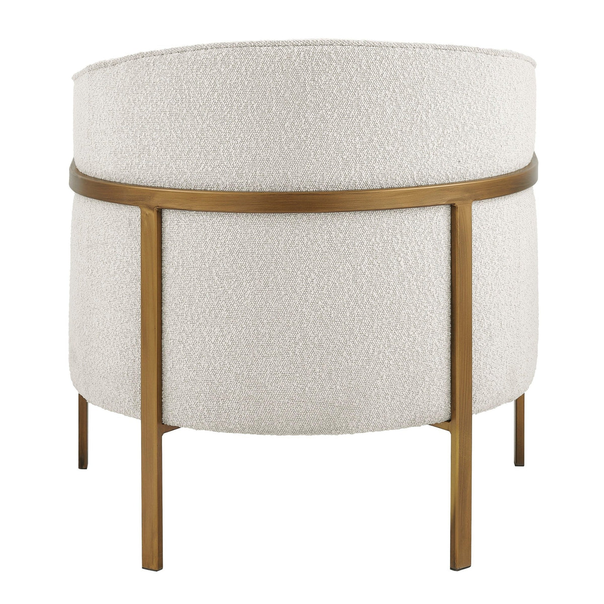 Modern Bouclé Upholstered Accent Chair with Gold Metal Frame