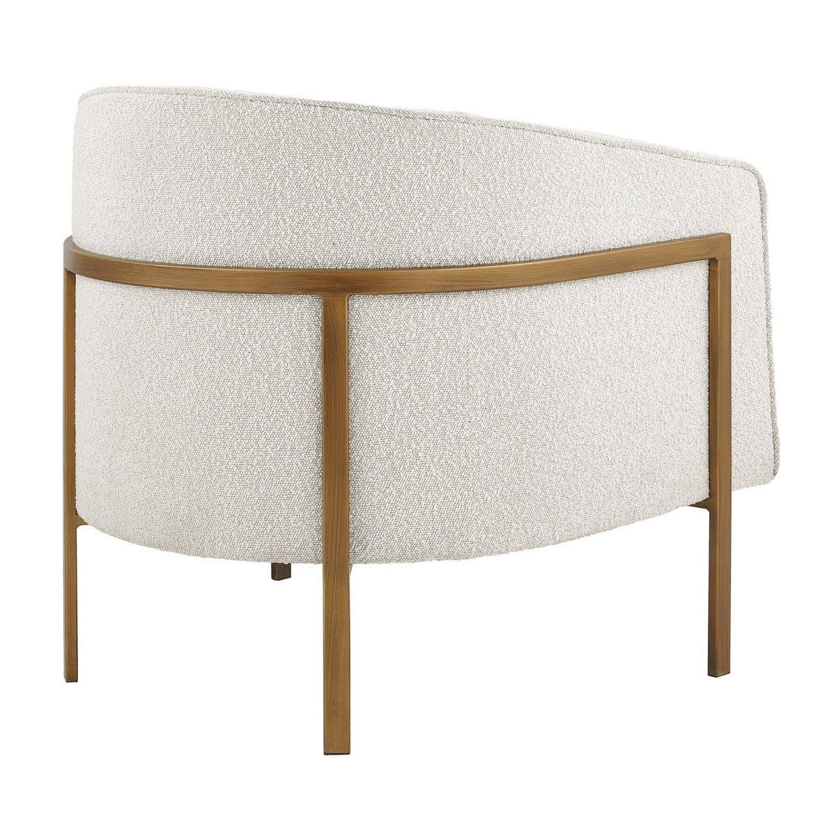 Modern Bouclé Upholstered Accent Chair with Gold Metal Frame
