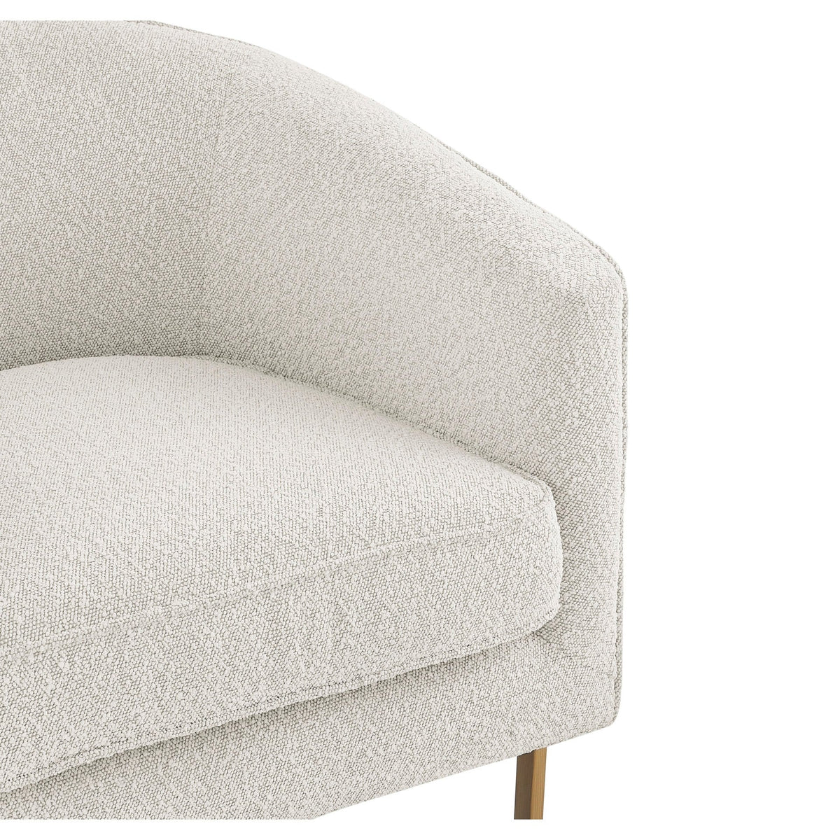 Modern Bouclé Upholstered Accent Chair with Gold Metal Frame