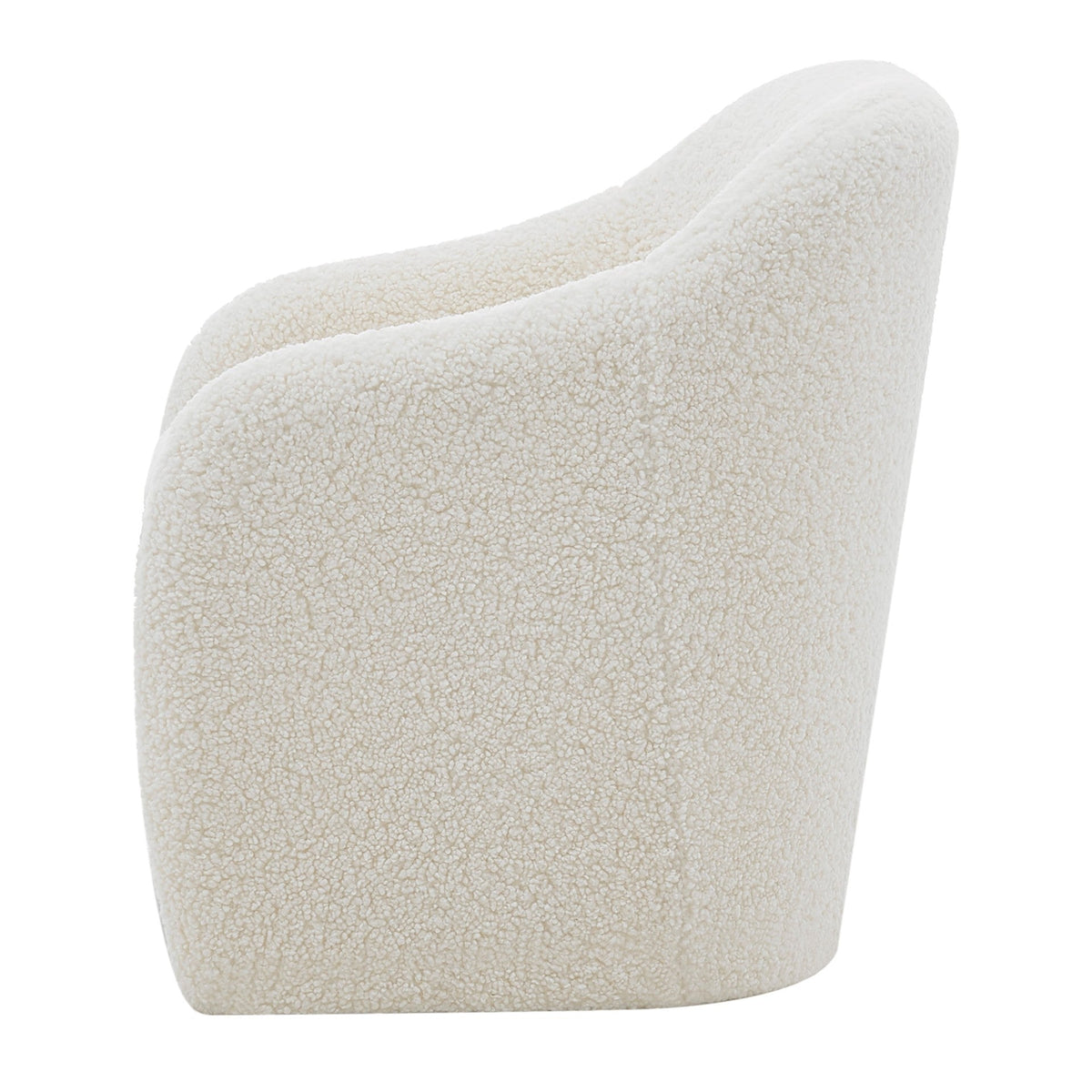 Bouclé Upholstered Accent Armchair – Modern Cream Lounge Chair