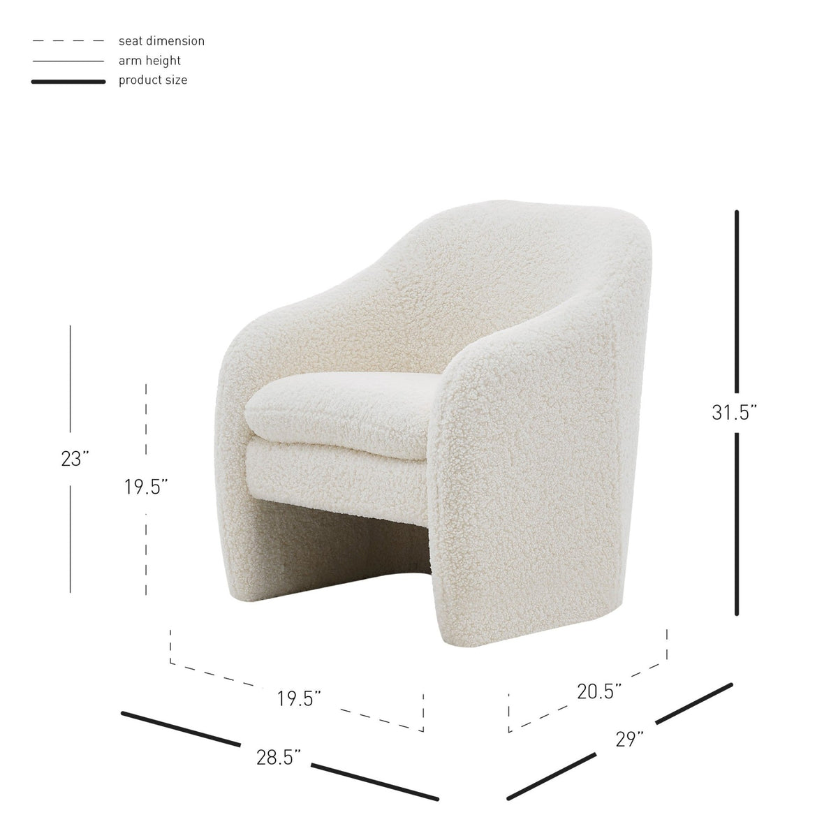 Bouclé Upholstered Accent Armchair – Modern Cream Lounge Chair