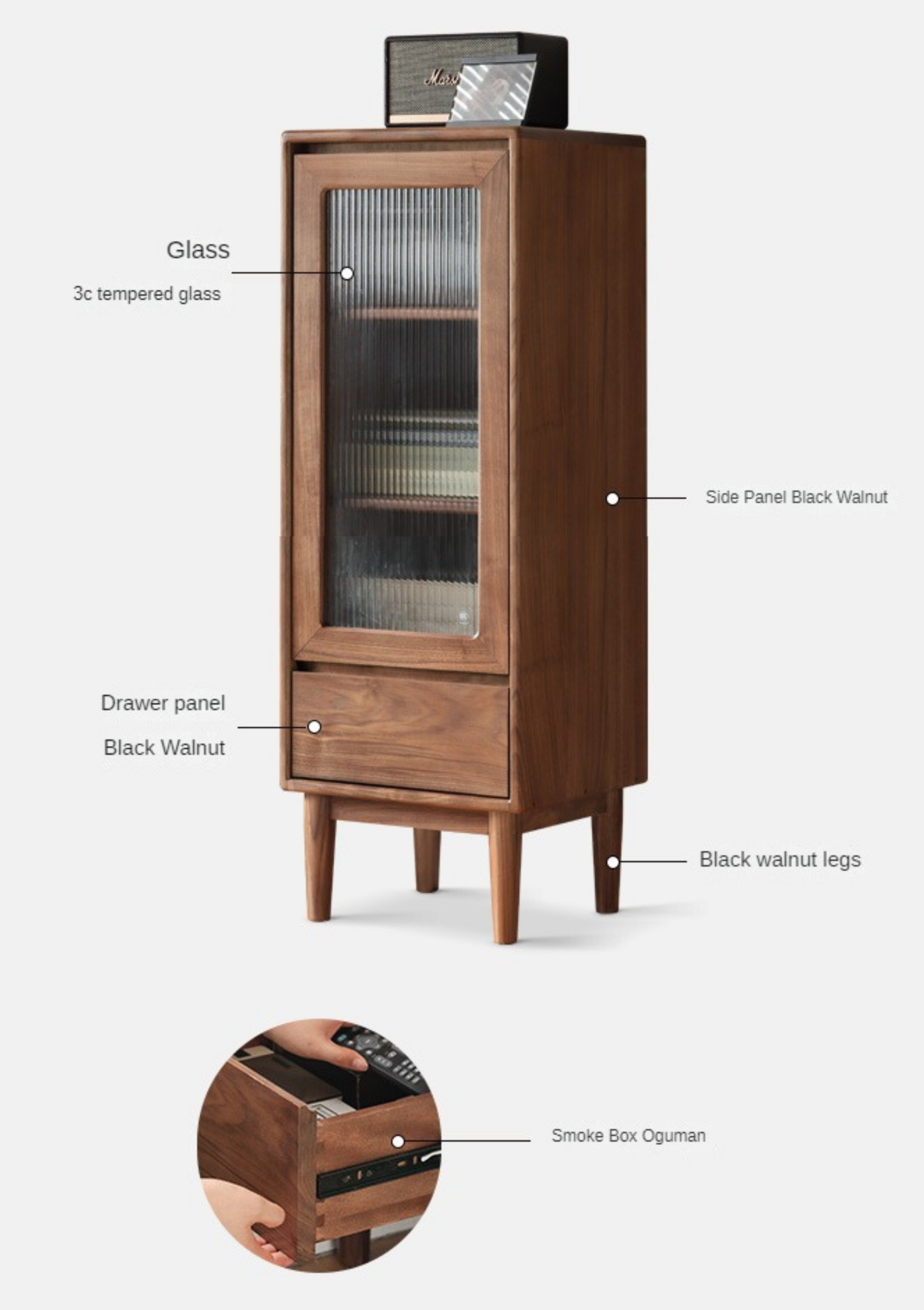 Modern Walnut Storage Cabinet