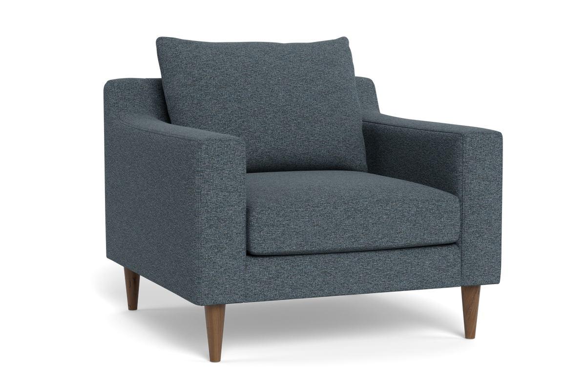 Alex Modern Upholstered Accent Chair – Slate Blue