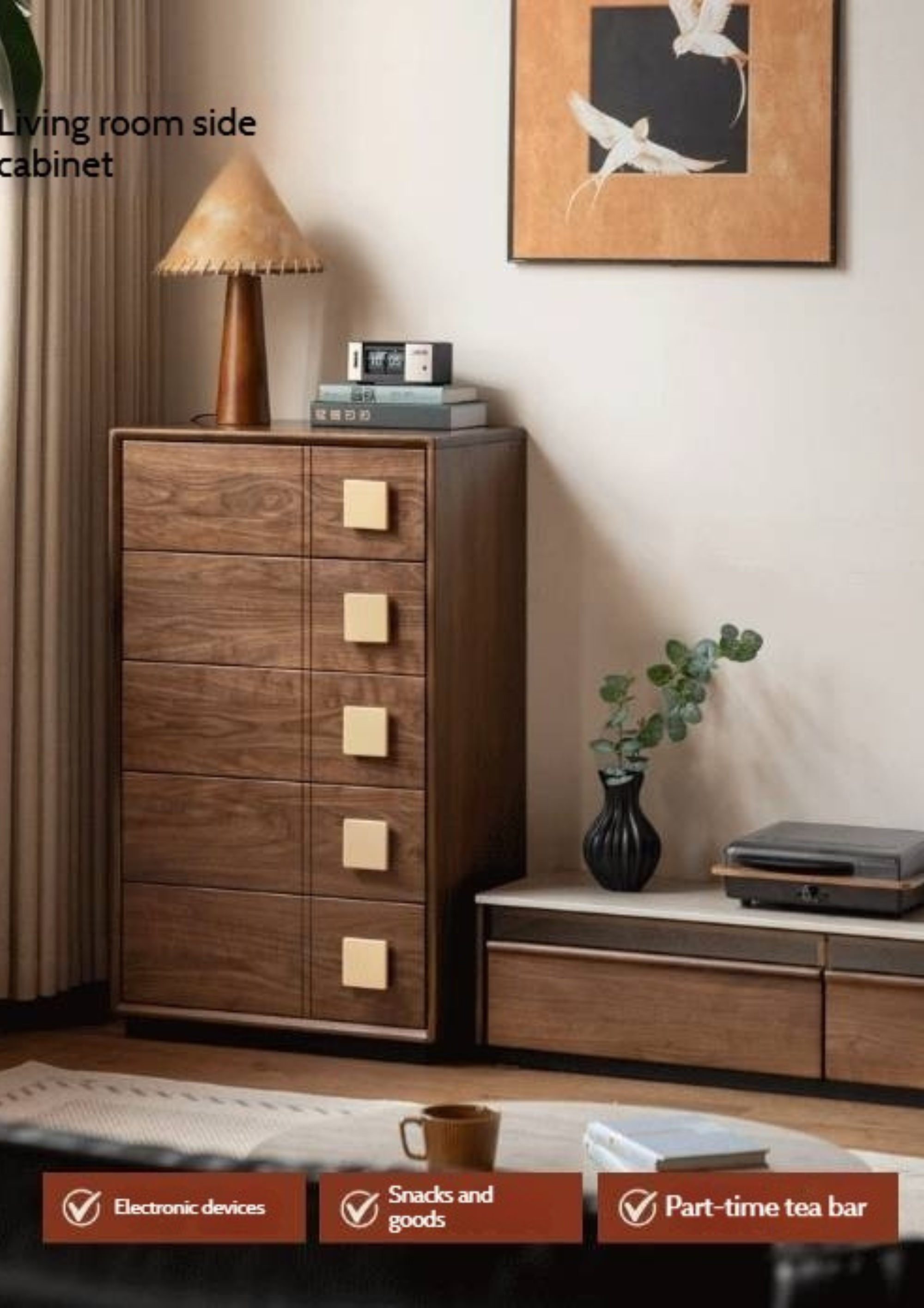 Solid Wood 5-Drawer Chest of Drawers