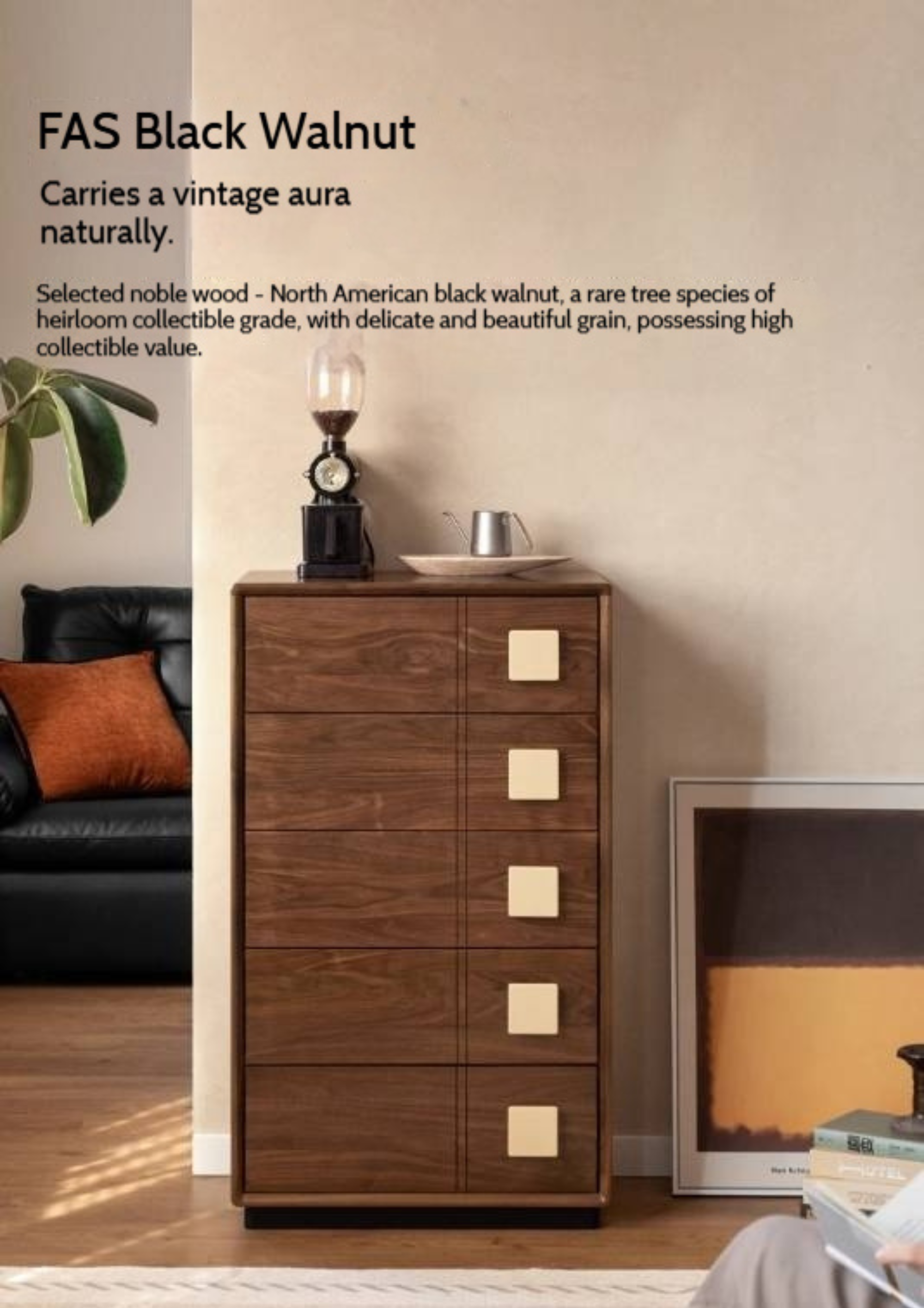 Solid Wood 5-Drawer Chest of Drawers