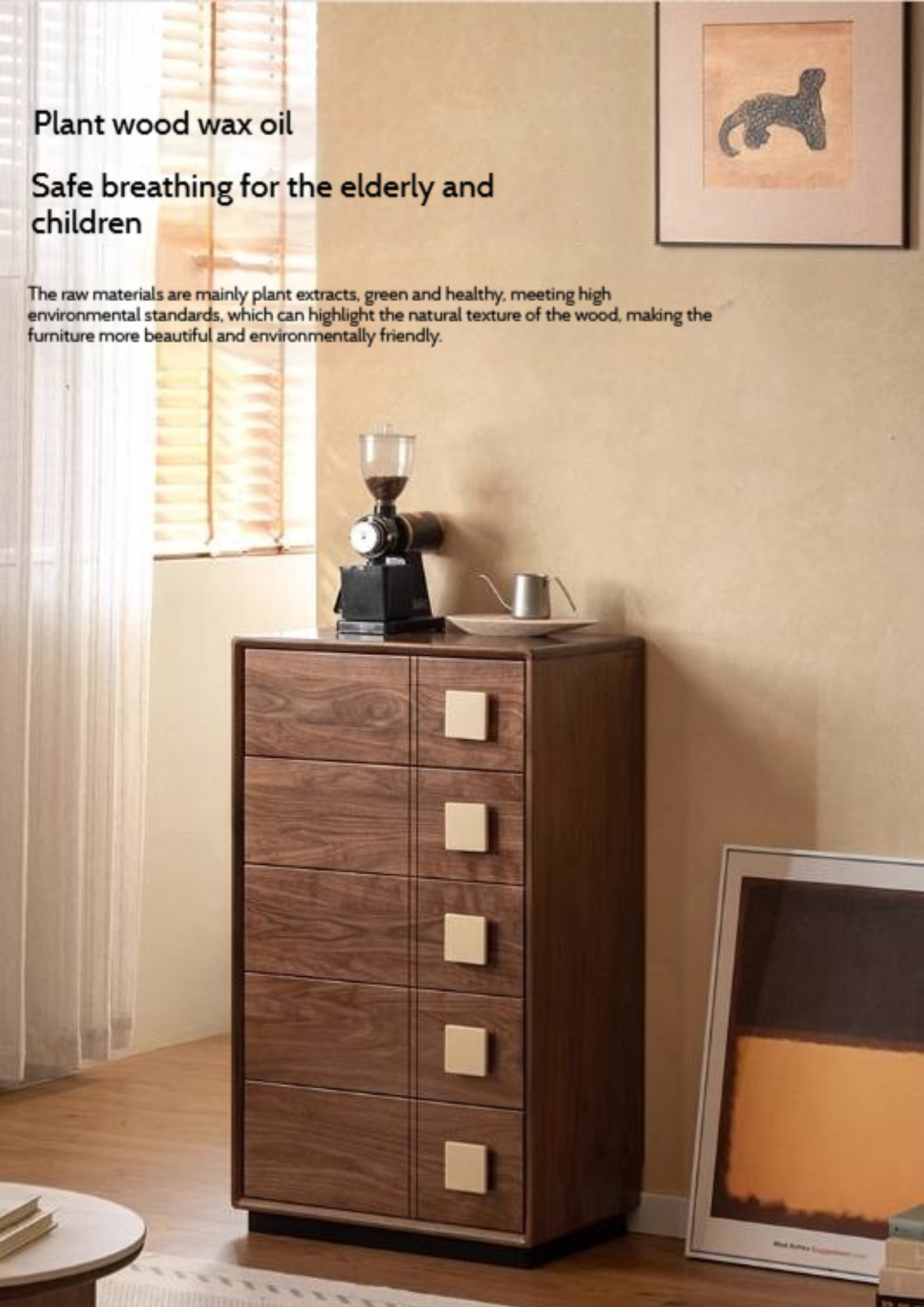 Solid Wood 5-Drawer Chest of Drawers