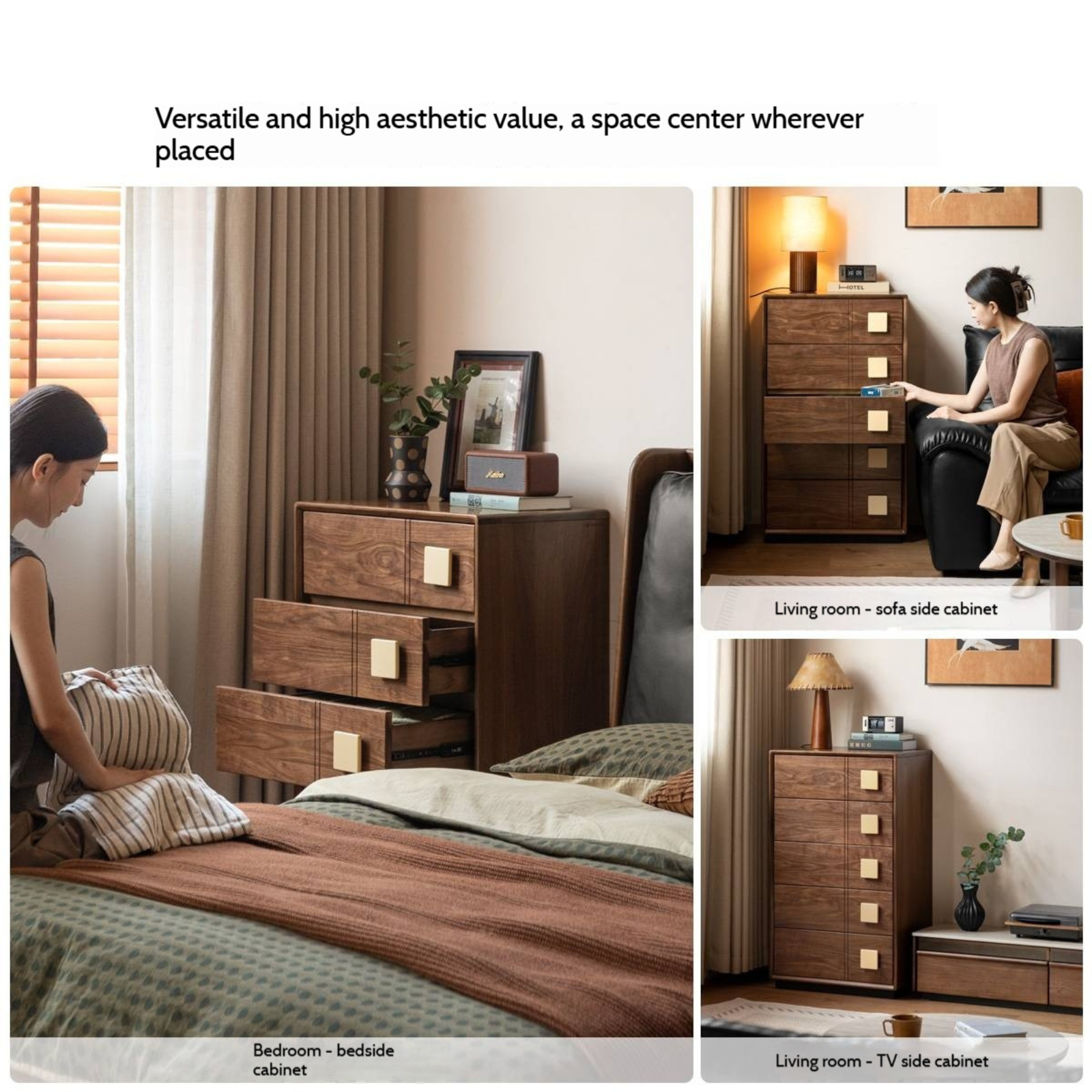 Solid Wood 5-Drawer Chest of Drawers