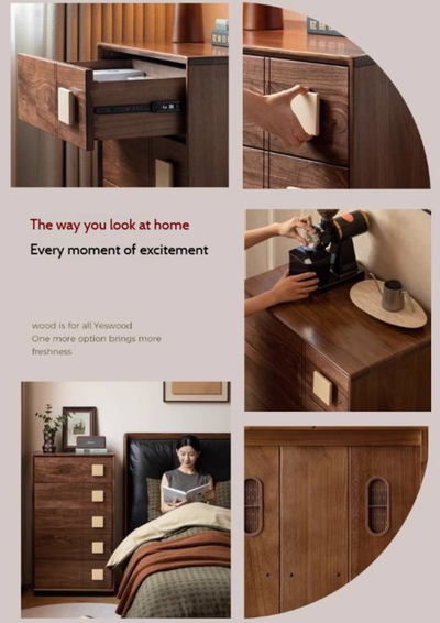 Solid Wood 5-Drawer Chest of Drawers