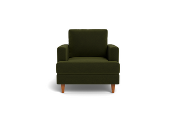 Milton Modern Upholstered Accent Chair – Olive Green