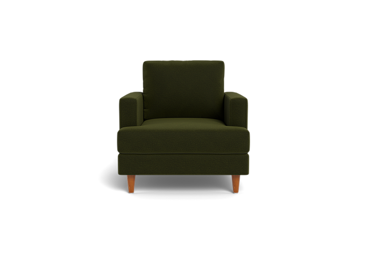 Milton Modern Upholstered Accent Chair – Olive Green