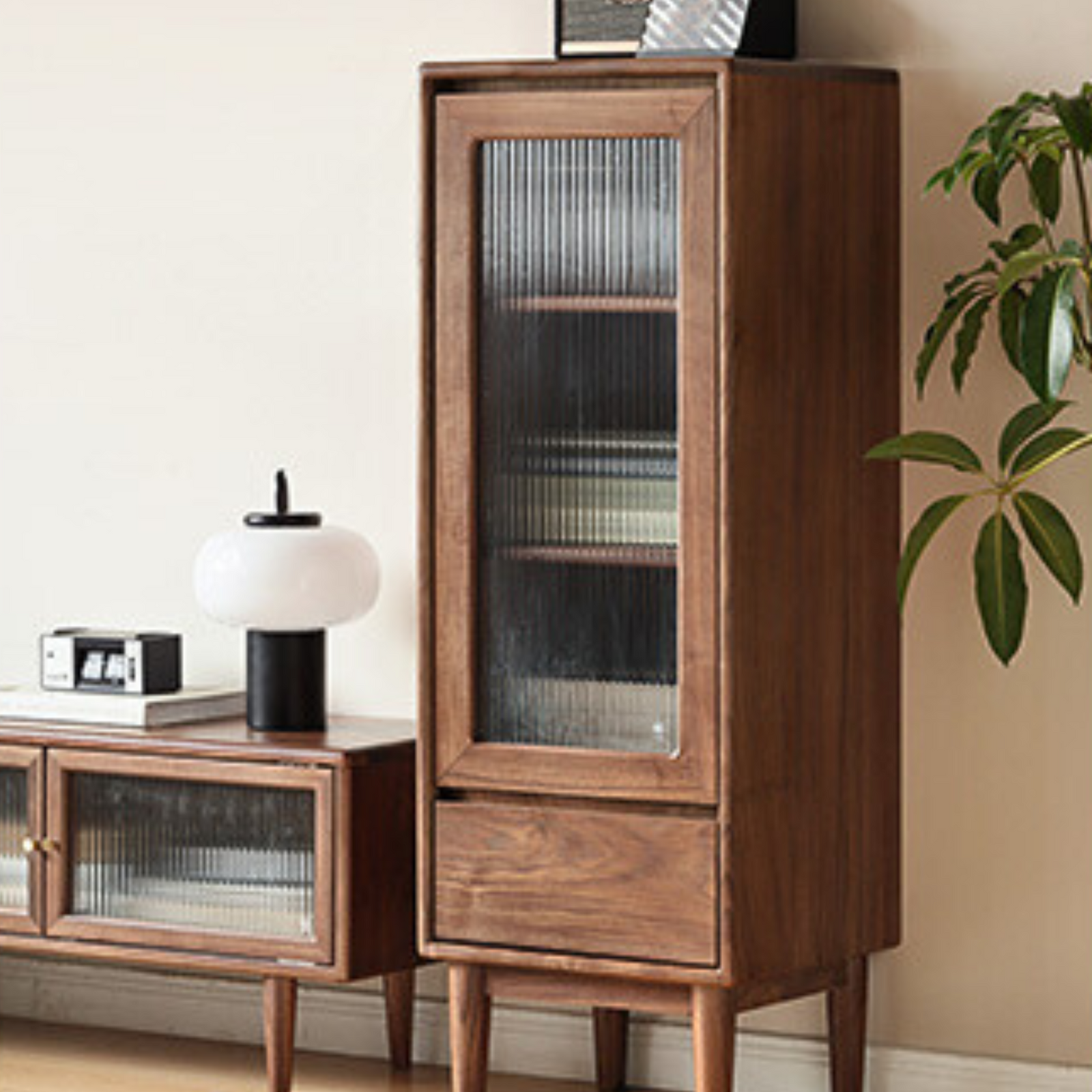 Modern Walnut Storage Cabinet