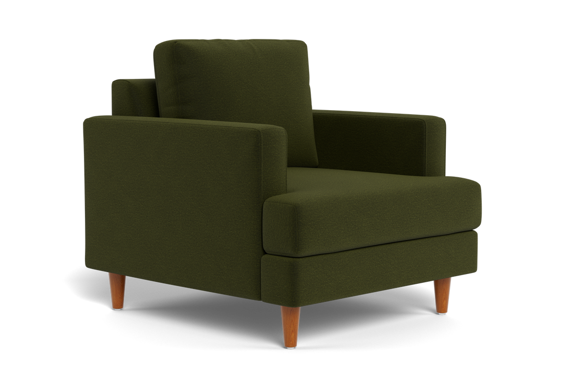 Milton Modern Upholstered Accent Chair – Olive Green