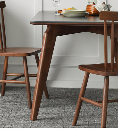 Modern Walnut Dining Table with Sintered Stone Top