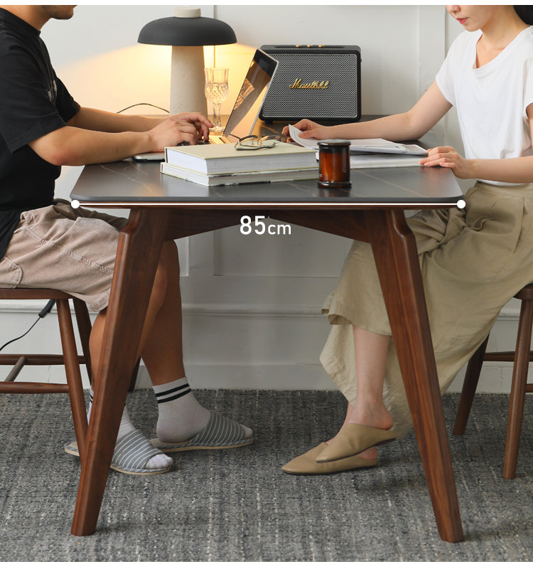 Modern Walnut Dining Table with Sintered Stone Top