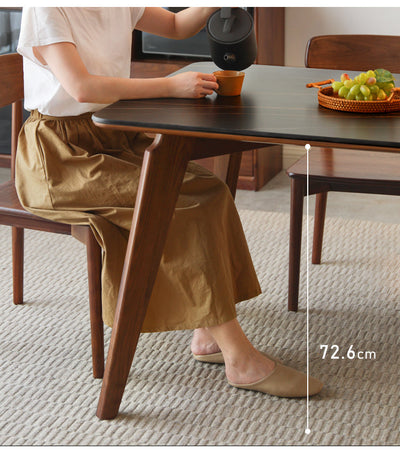 Modern Walnut Dining Table with Sintered Stone Top