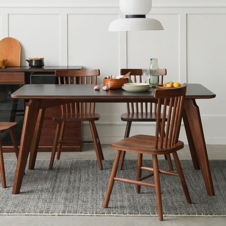 Modern Walnut Dining Table with Sintered Stone Top