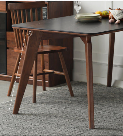 Modern Walnut Dining Table with Sintered Stone Top