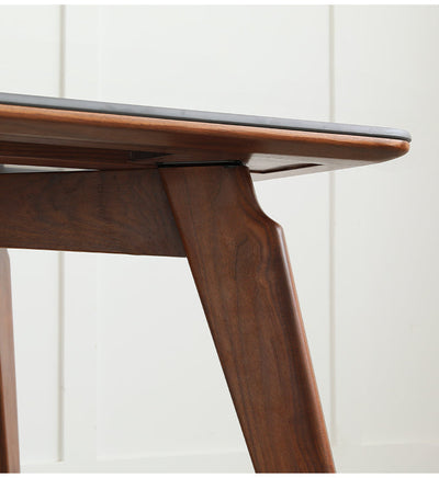 Modern Walnut Dining Table with Sintered Stone Top