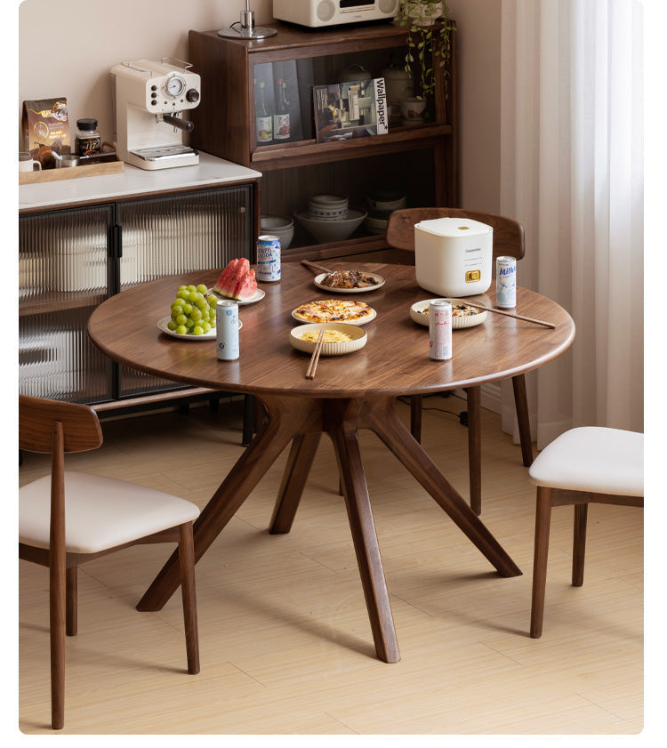 Round Solid Wood Dining Table