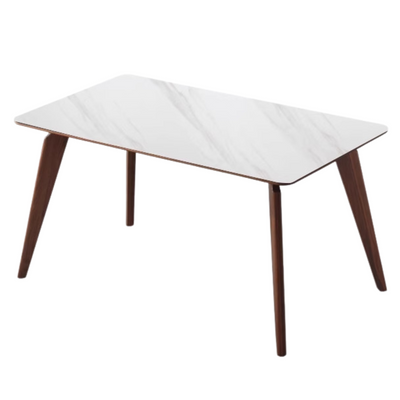 Modern Walnut Dining Table with Sintered Stone Top