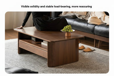 Solid Walnut Coffee Table with Drawer