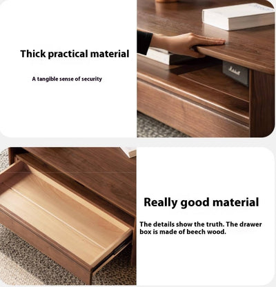 Solid Walnut Coffee Table with Drawer