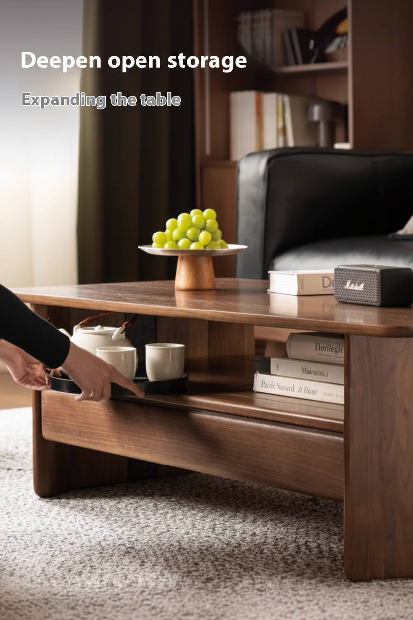 Solid Walnut Coffee Table with Drawer