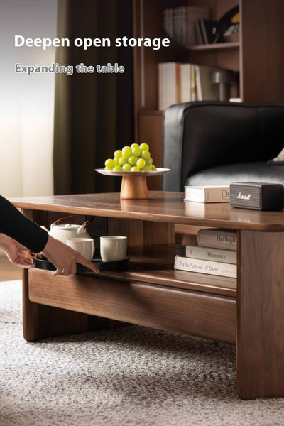 Solid Walnut Coffee Table with Drawer