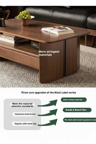 Solid Walnut Coffee Table with Drawer