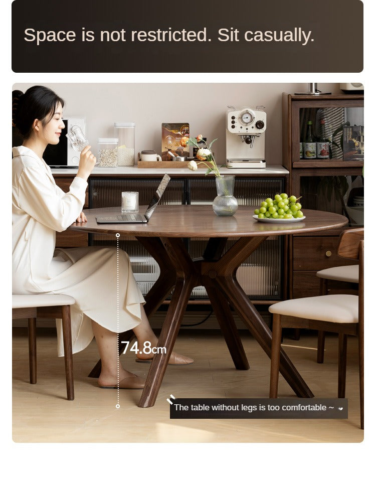 Round Solid Wood Dining Table