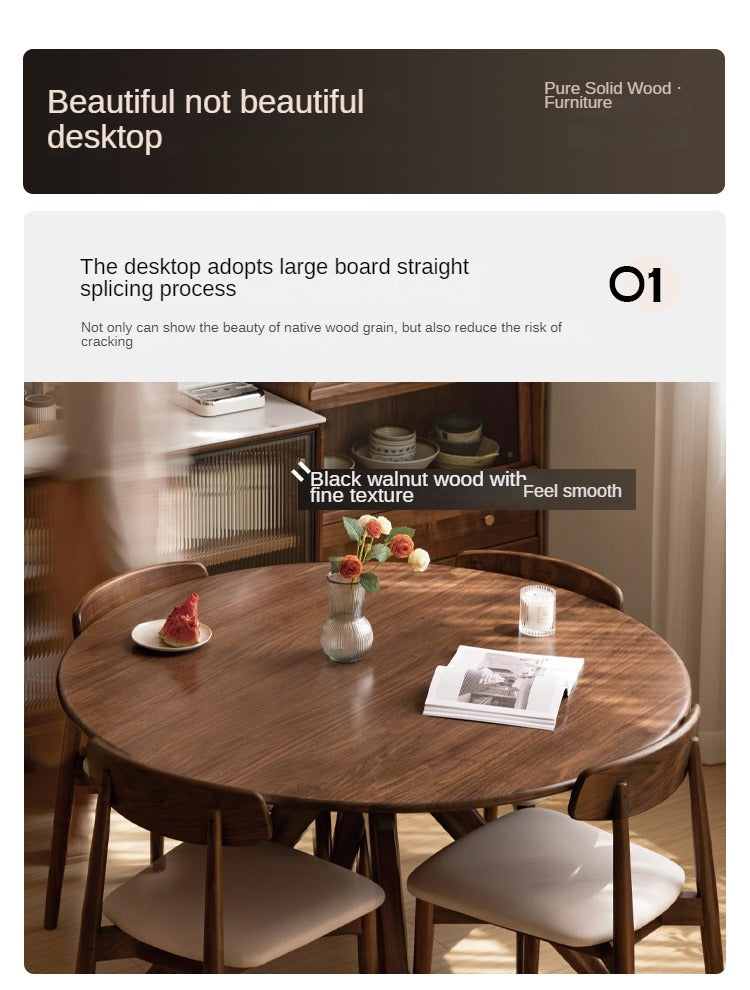 Round Solid Wood Dining Table