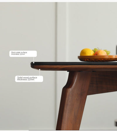Modern Walnut Dining Table with Sintered Stone Top