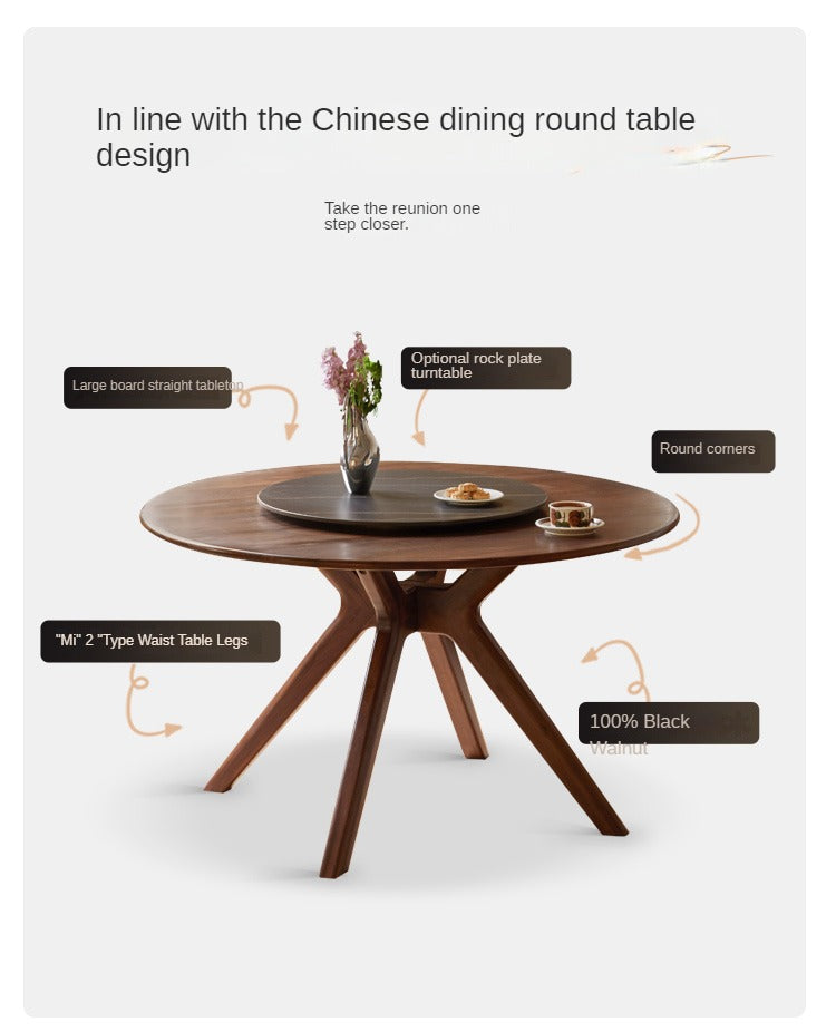 Round Solid Wood Dining Table