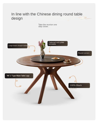 Round Solid Wood Dining Table