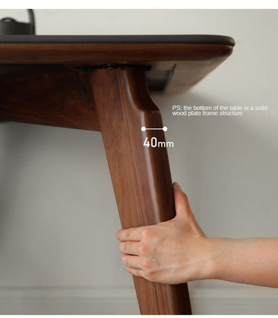 Modern Walnut Dining Table with Sintered Stone Top