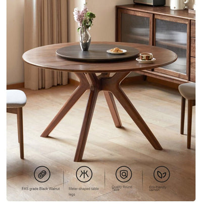 Round Solid Wood Dining Table