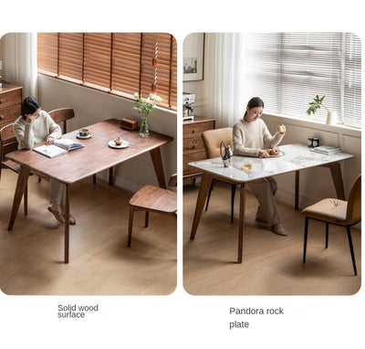 Modern Walnut Dining Table with Sintered Stone Top