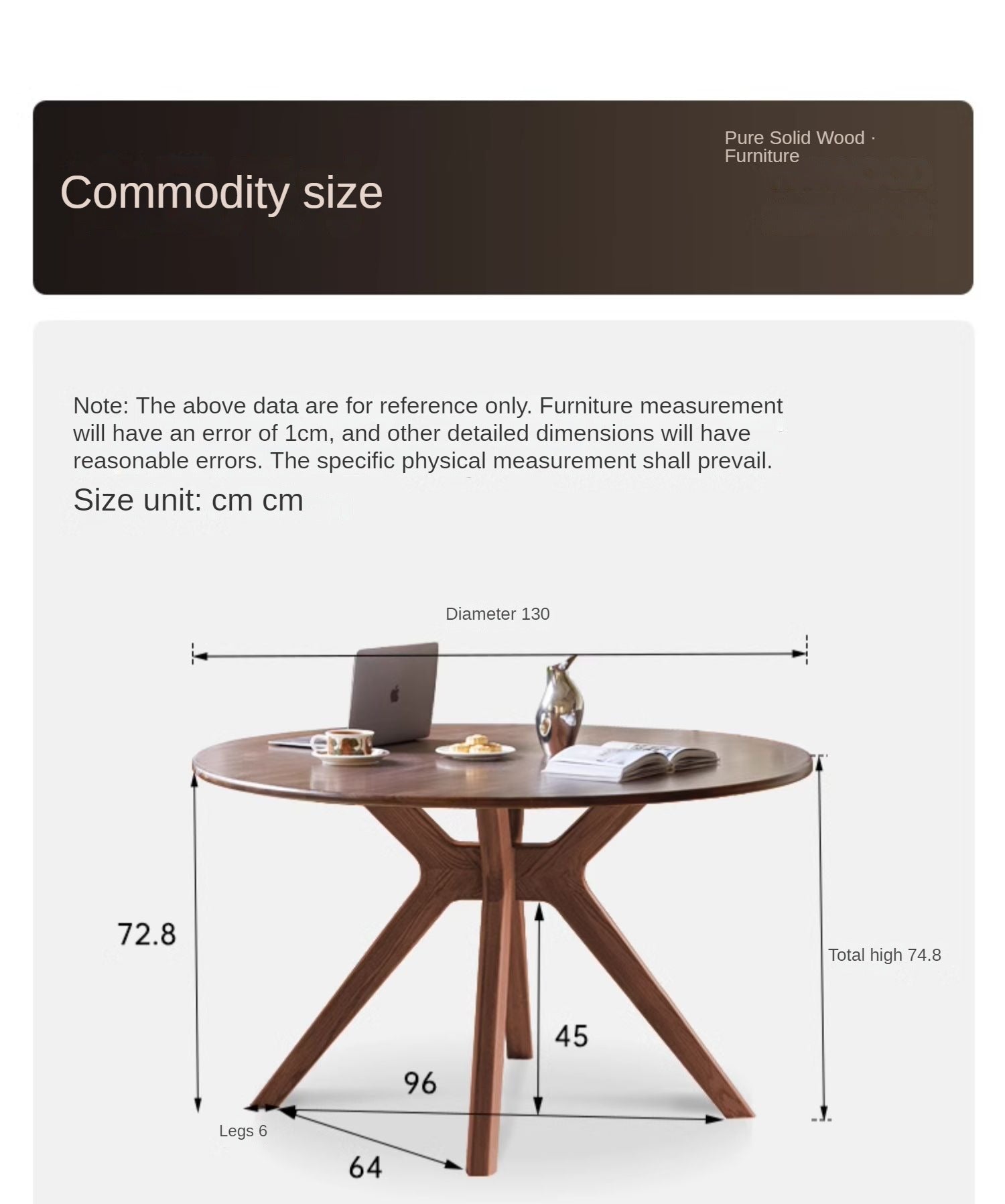 Round Solid Wood Dining Table