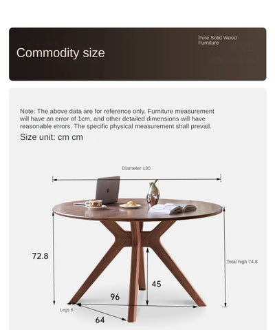 Round Solid Wood Dining Table