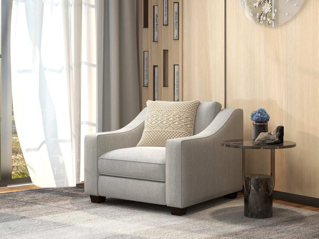 Merced Upholstered Accent Chair – Soft Cream Fabric