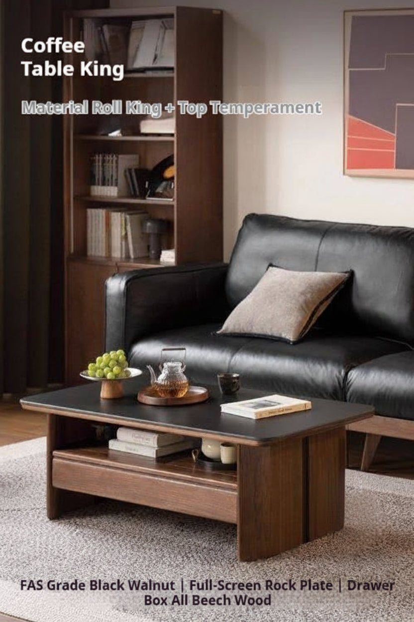 Solid Walnut Coffee Table with Drawer