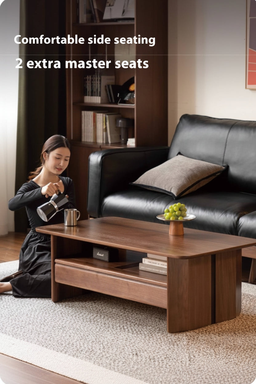 Solid Walnut Coffee Table with Drawer